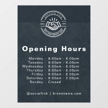 Opening Times - Business Logo Opening Hours  Black