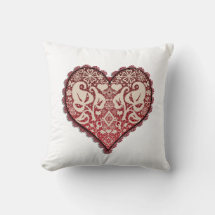Openwork heart, wedding, vintage, engagement, gift cushion