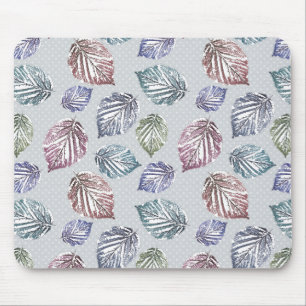 Openwork leaves on a light gray background  mouse mat