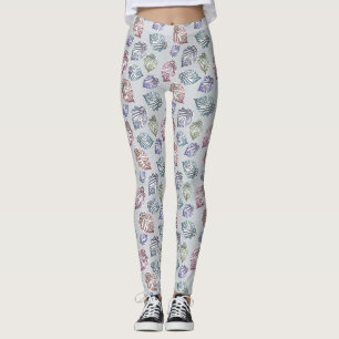 Openwork leaves on a light grey background leggings