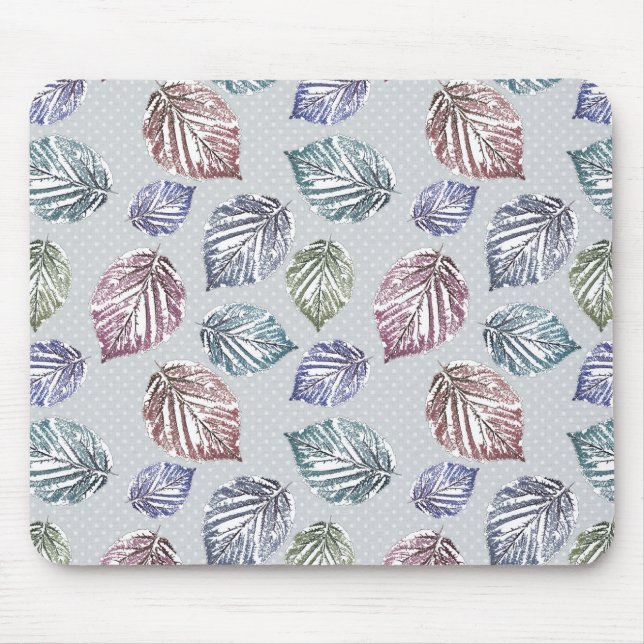 Openwork leaves on a light grey background  mouse mat (Front)