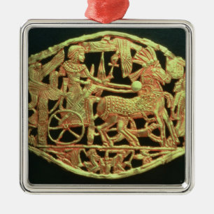 Openwork plaque or buckle metal tree decoration