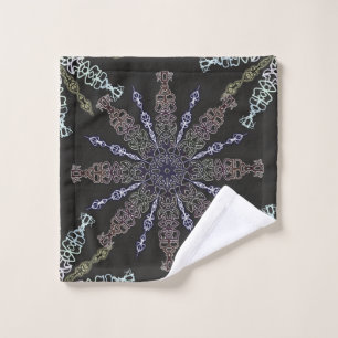 Openwork snowflakes on dark. wash cloth