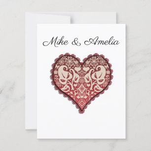 Openwork, vintage heart, vintage, heart, lace invitation