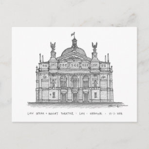 Opera + Ballet Theater, Lviv, Ukraine Postcard