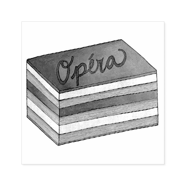 Opéra Cake French Pastry Patisserie Dessert Food Rubber Stamp (Imprint)
