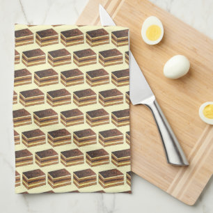 Opéra Cake French Pastry Patisserie Dessert Food Tea Towel
