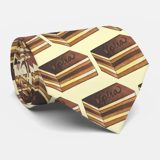 Opéra Cake French Pastry Patisserie Dessert Food Tie (Rolled)