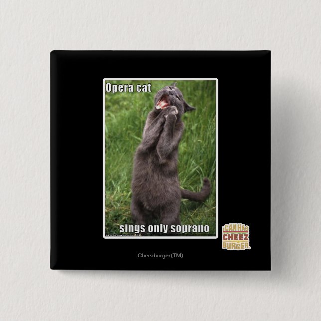 Opera Cat 15 Cm Square Badge (Front)