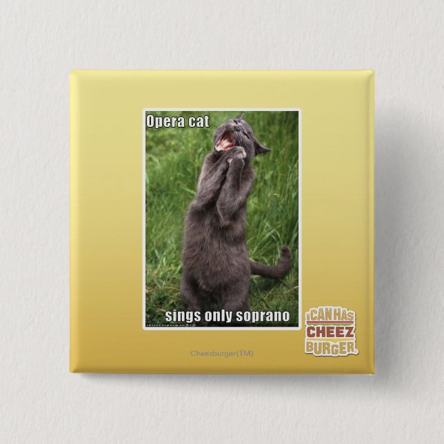 Opera Cat 15 Cm Square Badge (Front)
