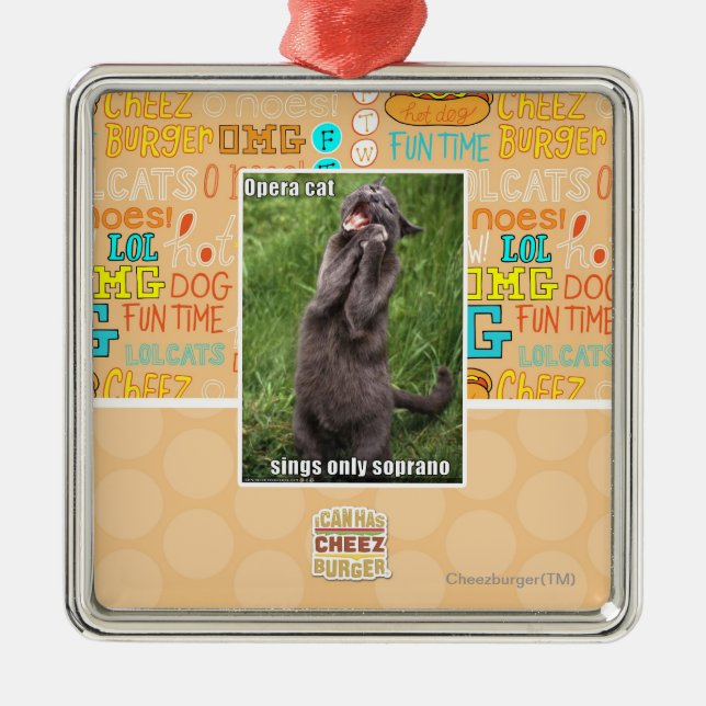 Opera Cat Metal Tree Decoration (Front)