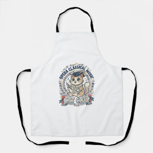 Opera Classical Music Cat Cute Cat T-Shirt Design  Apron