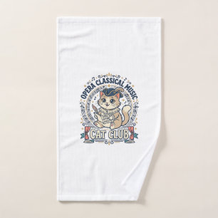 Opera Classical Music Cat Cute Cat T-Shirt Design Hand Towel