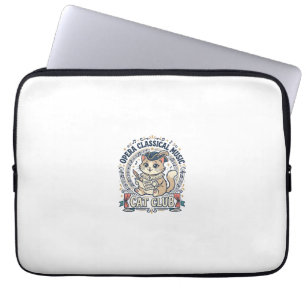 Opera Classical Music Cat Cute Cat T-Shirt Design  Laptop Sleeve