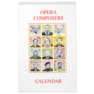 OPERA COMPOSERS wall calendar
