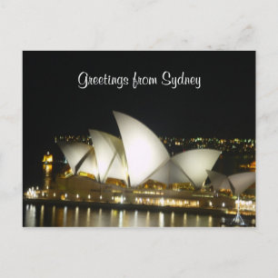 opera house night sails postcard