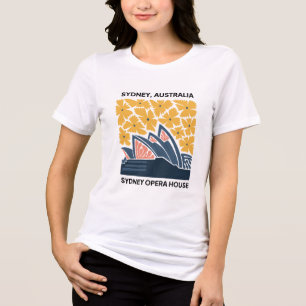 Opera House Sydney Australia travel floral Tri-Blend Shirt