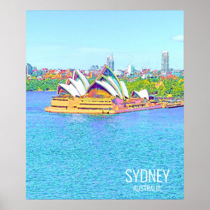 Opera House Sydney Harbour water view Poster