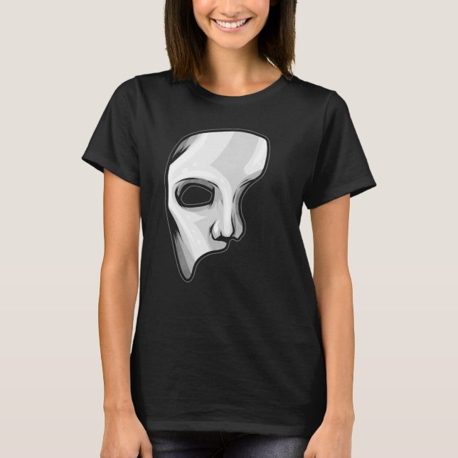 Opera Phantom Mask Halloween T-Shirt (Front)