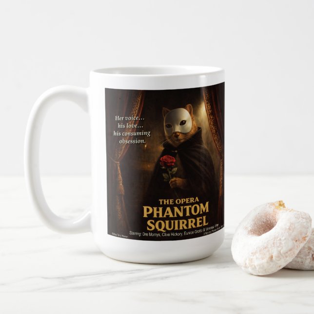 Opera Phantom Squirrel Parody Coffee Mug (With Donut)
