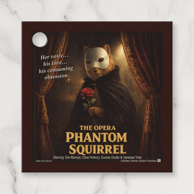 Opera Phantom Squirrel Parody Favour Tags (Front)