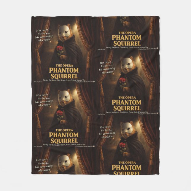 Opera Phantom Squirrel Parody Fleece Blanket (Front)
