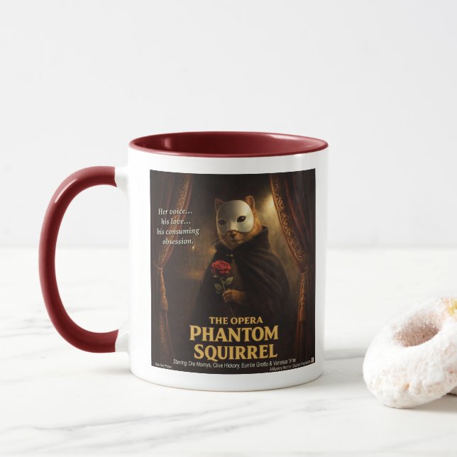 Opera Phantom Squirrel Parody Mug (With Donut)