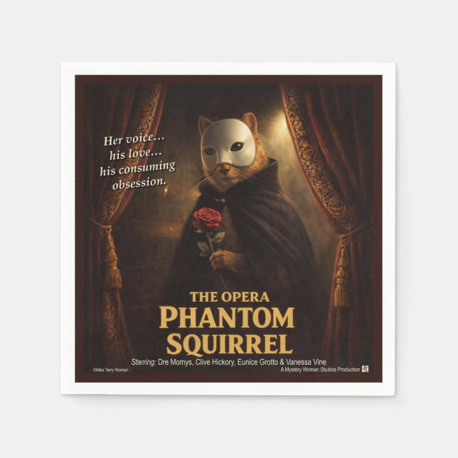 Opera Phantom Squirrel Parody Napkin (Front)