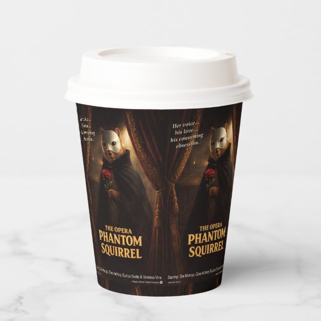 Opera Phantom Squirrel Parody Paper Cups (Front)