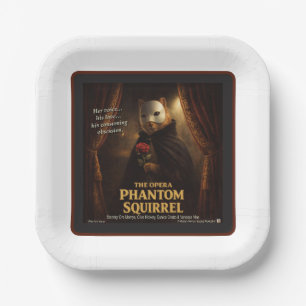 Opera Phantom Squirrel Parody Paper Plate