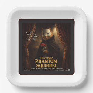 Opera Phantom Squirrel Parody Paper Plate