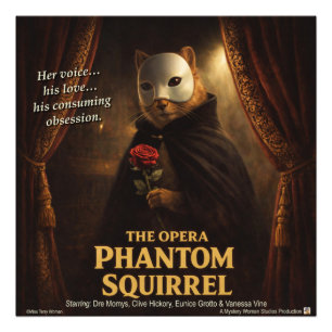 Opera Phantom Squirrel Parody Photo Print