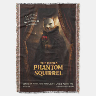 Opera Phantom Squirrel Parody Throw Blanket