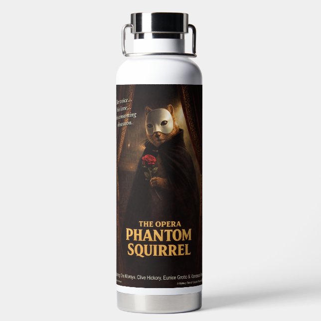 Opera Phantom Squirrel Parody Water Bottle (Back)