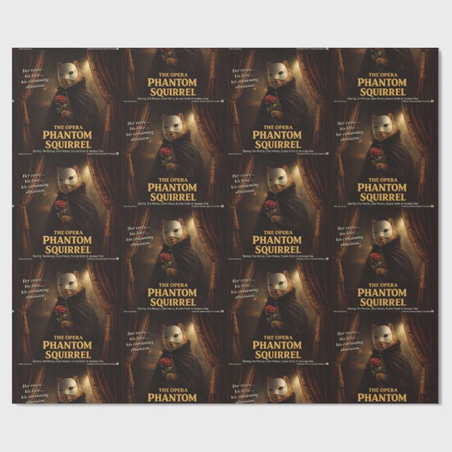 Opera Phantom Squirrel Parody Wrapping Paper (Flat)
