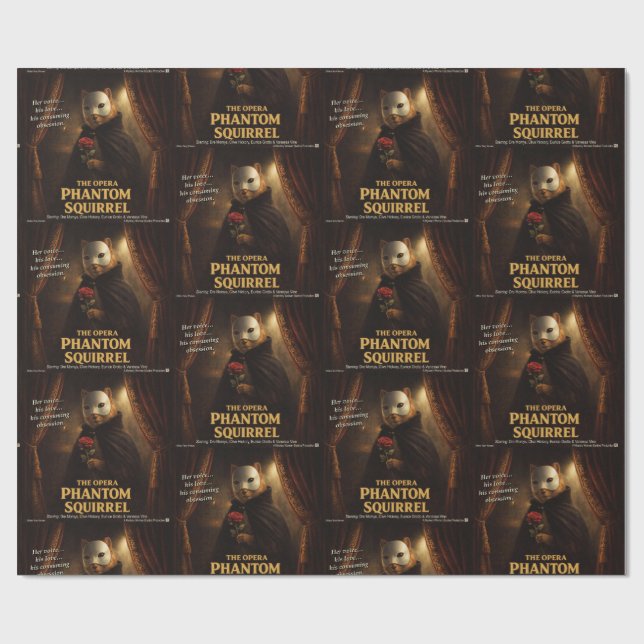 Opera Phantom Squirrel Parody Wrapping Paper (Flat)