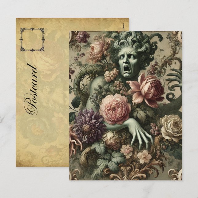 Operatic Opulence – Gothic Floral Baroque Holiday Postcard (Front/Back)
