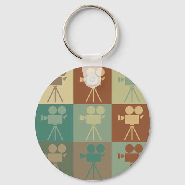 Operating a Camera Pop Art Key Ring (Front)