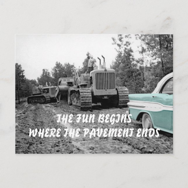 OPERATING ENGINEER BULLDOZER 58 PONTIAC CAR PHOTO POSTCARD (Front)