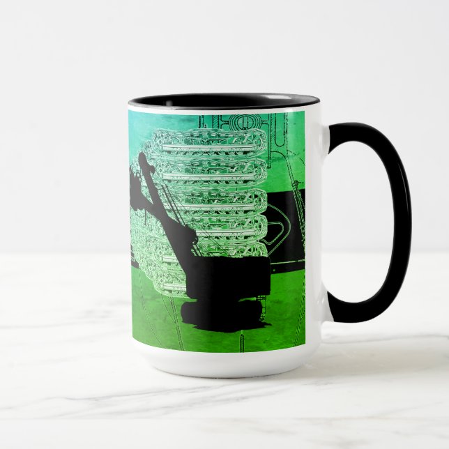 OPERATING ENGINEER DOZER CABLE SHOVEL TRACKS COLOR MUG (Right)