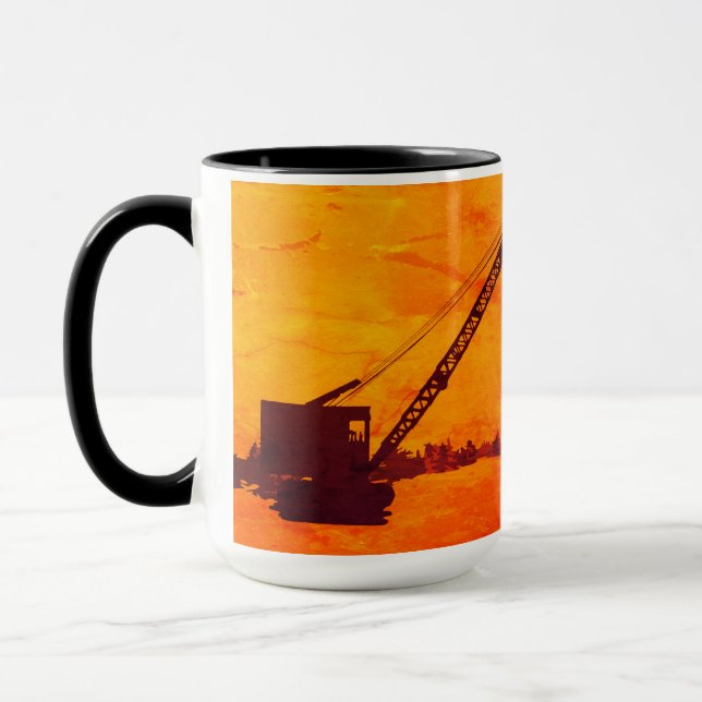 OPERATING ENGINEER ICE FISHING CRANE OPERATOR ART MUG (Left)