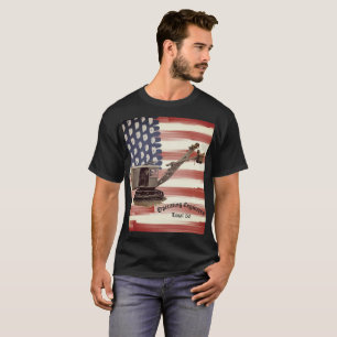 Operating Engineer Shovel US Flag Custom Local T-Shirt
