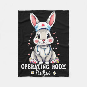 Operating Room Nurse Bunny With Stethoscope Easter Fleece Blanket