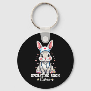 Operating Room Nurse Bunny With Stethoscope Easter Key Ring