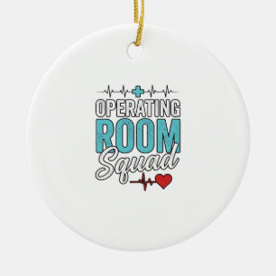 Operating Room Squad Surgical Nurse Shirt Design_1 Ceramic Tree Decoration