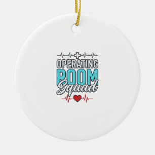 Operating Room Squad Surgical Team Shirt Design_1 Ceramic Tree Decoration