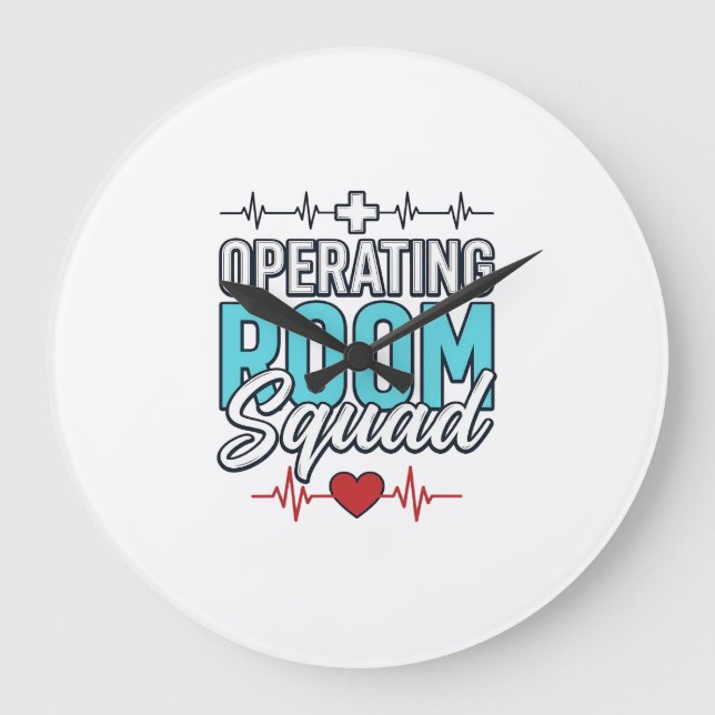 Operating Room Squad Surgical Team Shirt Design_1 Large Clock (Front)
