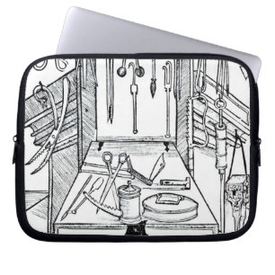 Operating table and surgical instruments, from 'Da Laptop Sleeve