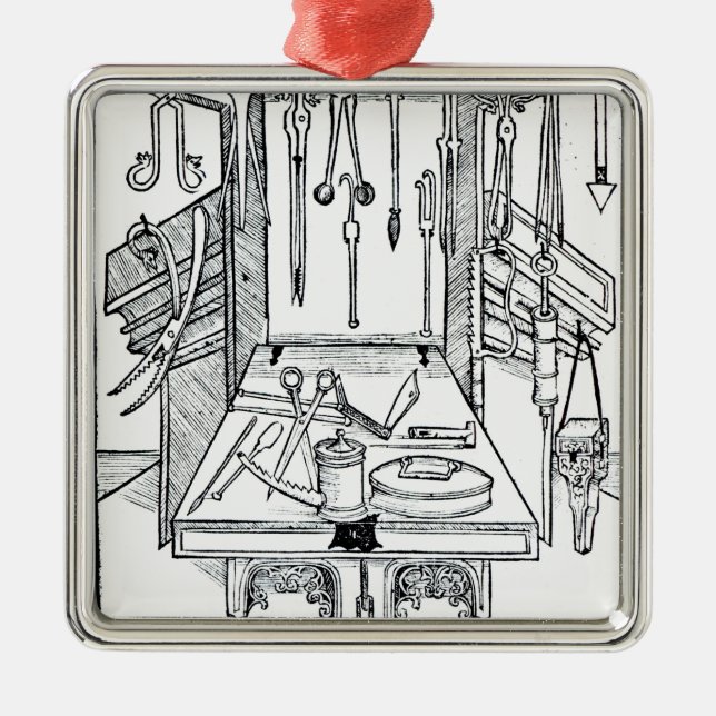 Operating table and surgical instruments, from 'Da Metal Tree Decoration (Front)