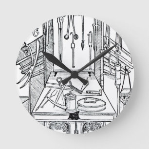 Operating table and surgical instruments, from 'Da Round Clock